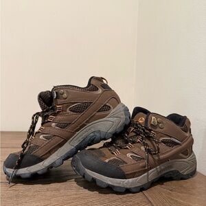 Merrell Moab 2 Mid MK261204 Boys US 1M Hiking Boot Brown Mesh Waterproof Boots